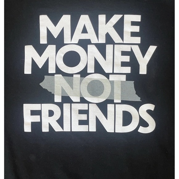 LGND Supply Co. "Make Money Not Friends" Pullover Hoodie‎ Men's Large Black RARE - Picture 2 of 11